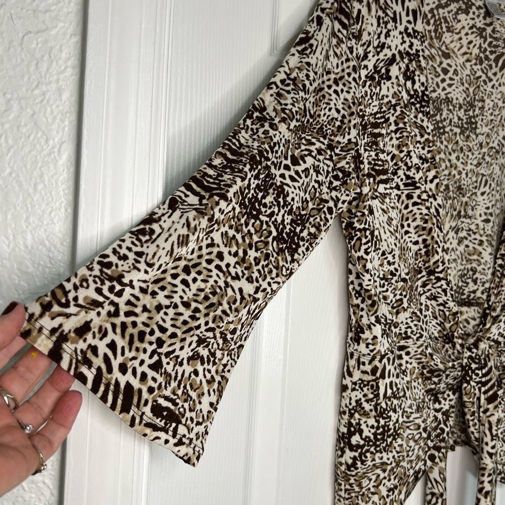 Chico's Brown and Cream Patterned Top - Picture 3 of 5